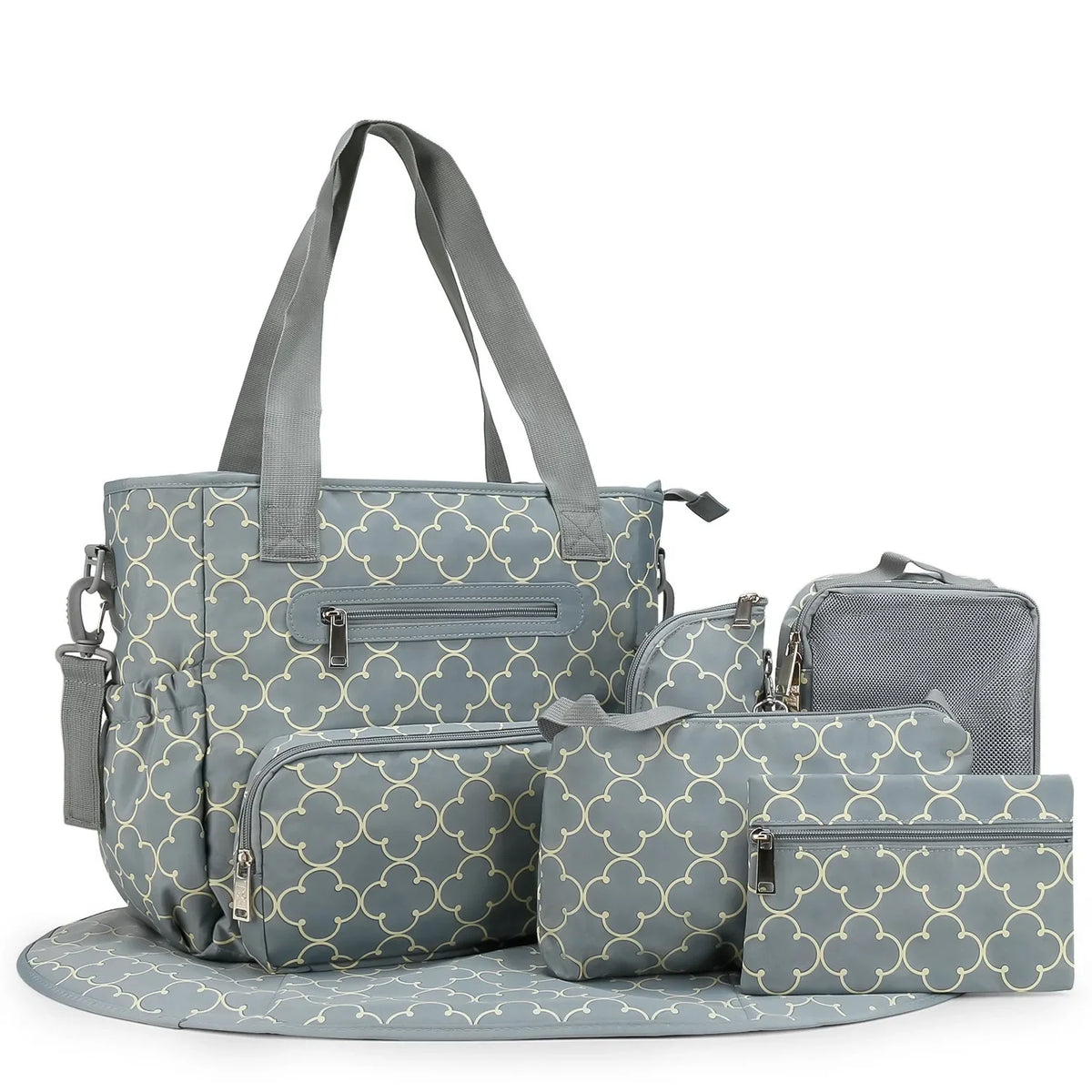 Women Shoulder Bag Travel 7 Pcs/Set Baby Diaper Bags Go Out Large Capacity Newborn Nappy  Bag with Changing Pad Multi-functional