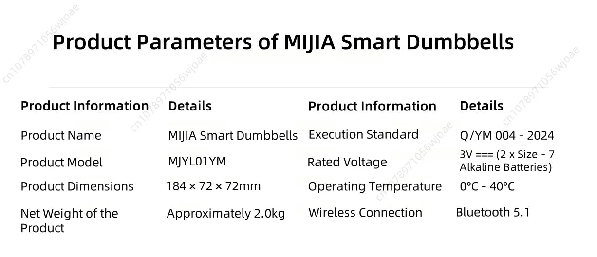 Mijia Intelligent Dumbbell Set 1KG Adjustable Weight Intelligent Sports Fitness Training Equipment Suitable for Mi Home APP