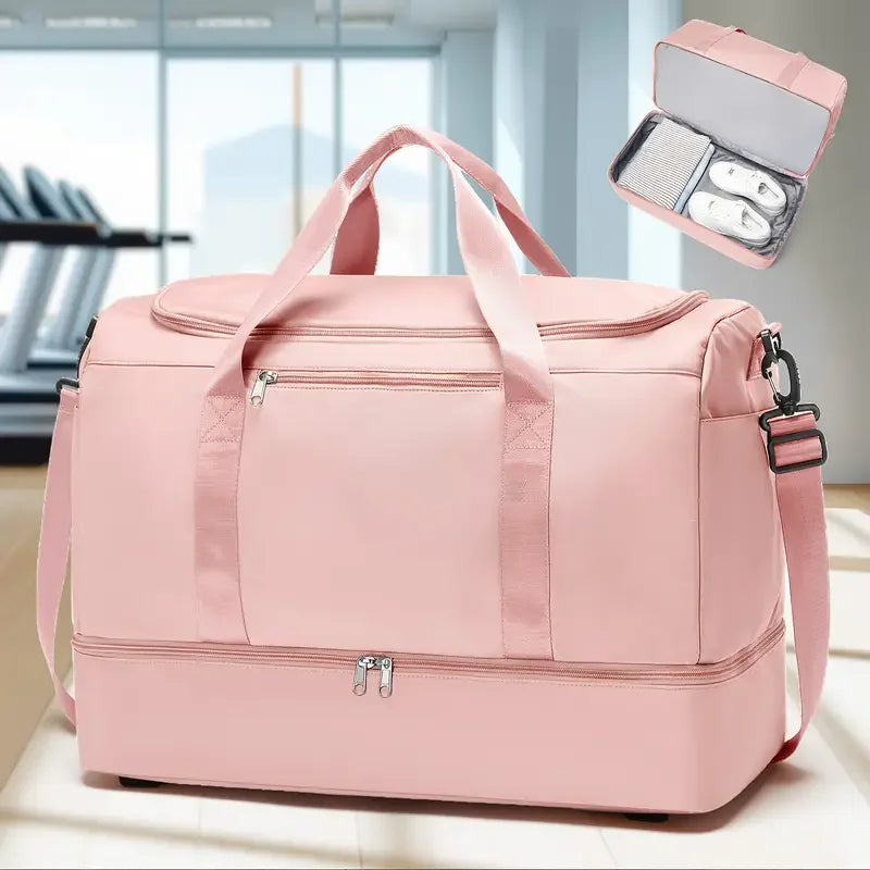 Large Capacity Travel Tote Bag Hand Luggage Travel Bag with Multiple Compartments, Crossbody - Lightweight Durable Sport Gym Bag