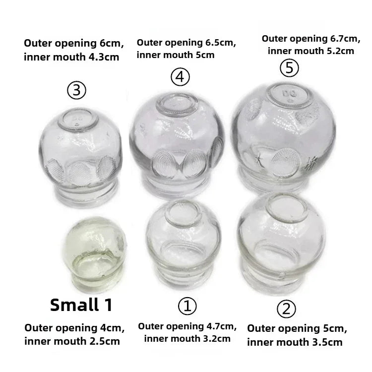 6/8/12pcs Thick Glass Cupping Beauty Can Chinese Traditional Healthcare Cupping Body Points Massage GuaSha Therapy gift fire rod