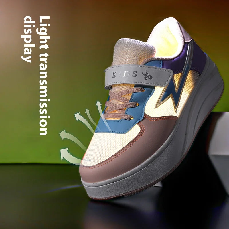 Children's walking shoes Girls 2025 new breathable roller skates boys primary school four wheel roller shoes can walk and slide