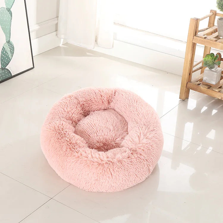 Home Plush Pet Nest Winter Cat Nest Dog Nest Warm Detachable and Washable Round Cat Nest Pet Bed Seasonal Universal Decoration