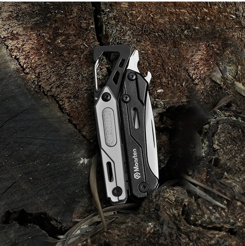 Maarten Multitool, 9-in-1 Stainless Steel Multi Tool Pocket Knife with Screwdriver,  Multitool Pliers, Survival Equipment