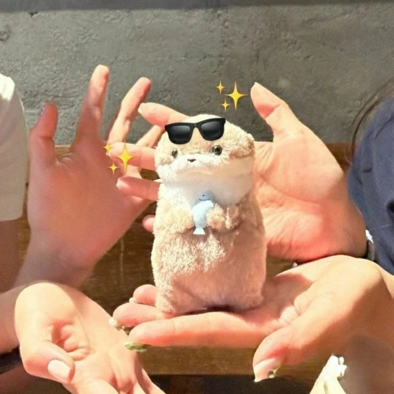 Cute Otters Holding Fish Plush Pendant Keychain Stylish Backpack Keyrings Pendant Lovely School Bag Key Wallet Pendant