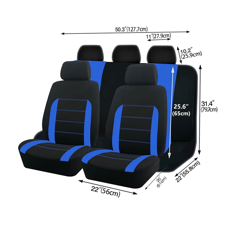 AUTO PLUS Beige Car Seat Cover Universal Fabric Seat Covers Car Accessories Interior Fit For Most Car Suv Truck Seat Cushion