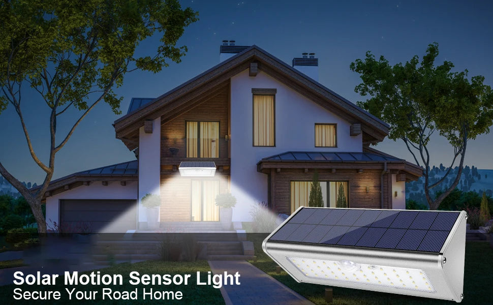 Solar LED Light Outdoor WaterProof Aluminum RIR Motion Sensor Solar Powered Path Lamp for Garden Fence Wall Security Lighting