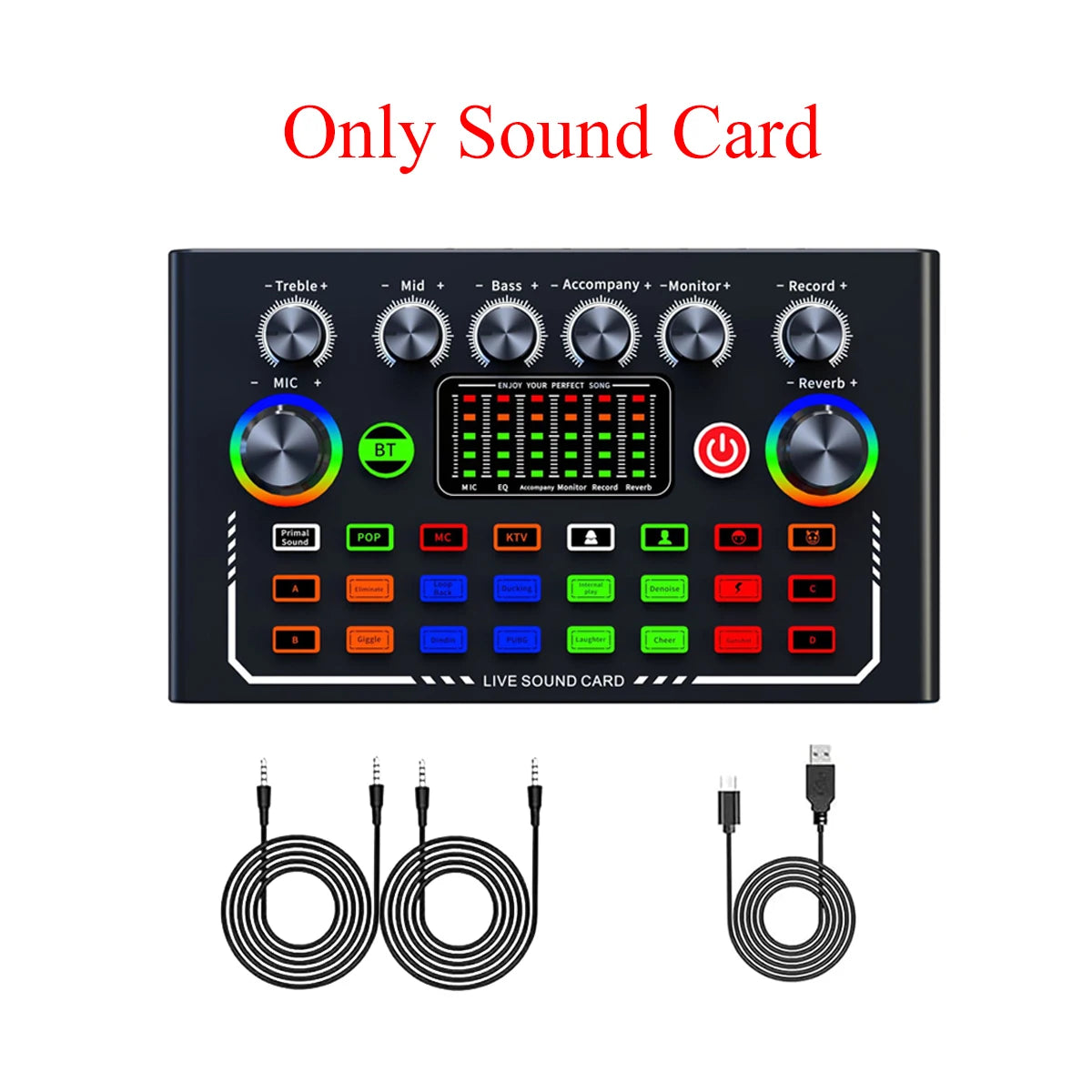 F009 Live Sound Card Podcast Equipment With BM-800 Microphone Live Broadcast Set For Audio Recording Youtube Live Streaming