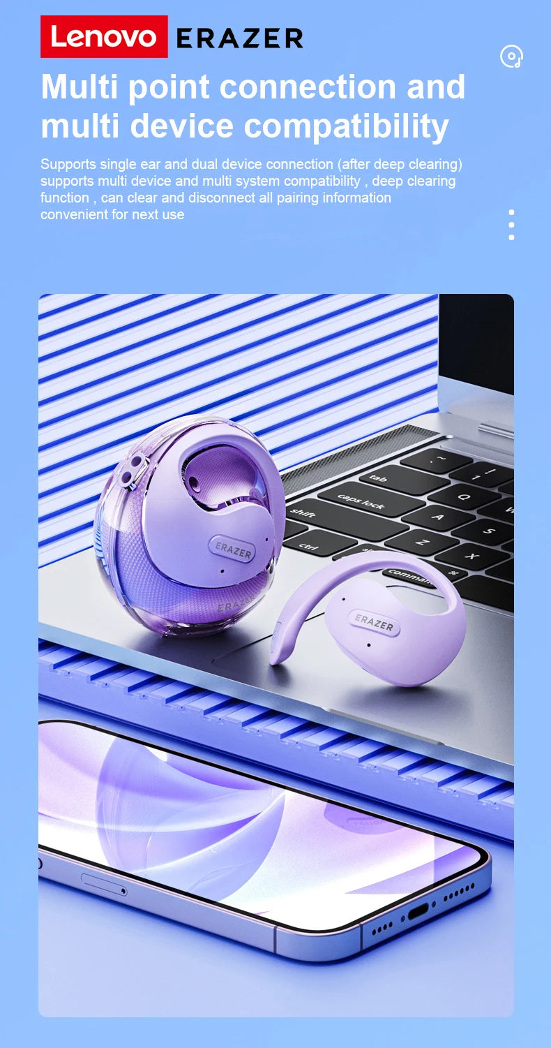 MINISO X15 pro Bluetooth 5.4 Earphones Erazer X15 Sports Wireless Headphones Noise Reduction HD Call Lenovo Earbuds with Mic