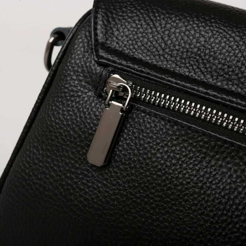 Luxury Solid Color Genuine Leather Ladies Messenger Bag 100% Soft Cowhide Shoulder Crossbody Bags For Women 2026 Female Handbags