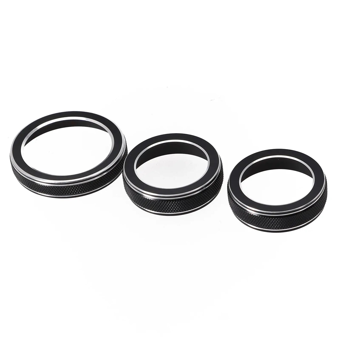 For Jeep Grand For Cherokee 2014 2015 2016 2017 2018 2019 2020 2021 Car Black AC Radio Switch Trim Ring Knob Covers 3pcs