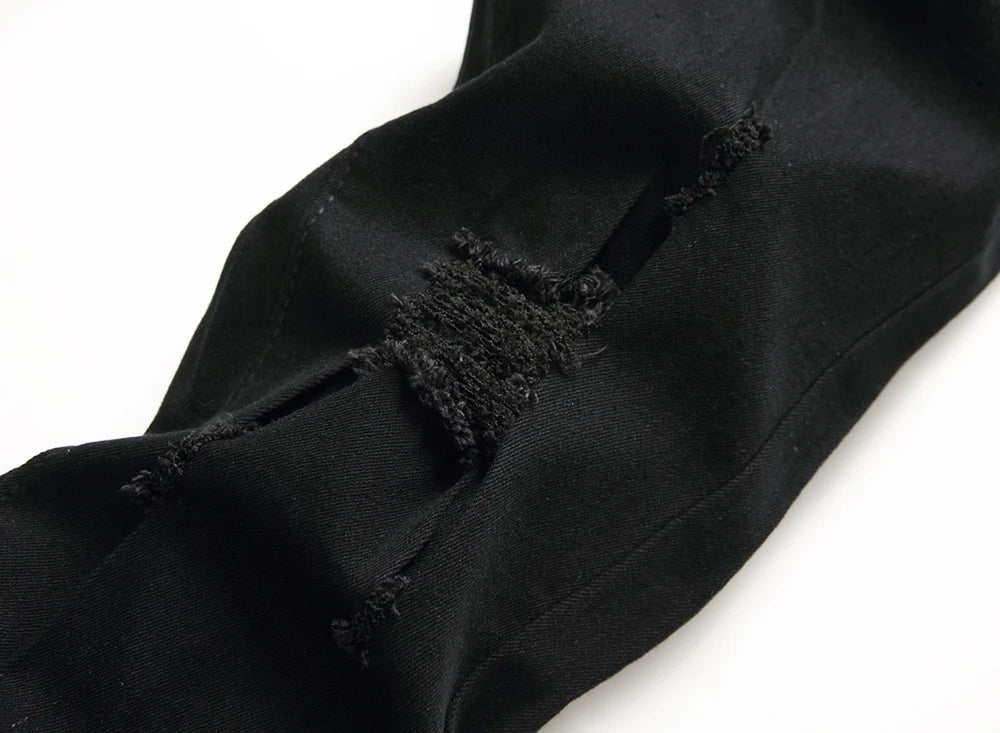 Jeans For Men Fashion Ripped Biker Skinny Jeans Men's clothing Denim Trousers High Street Slim Jogging jean Pants homme