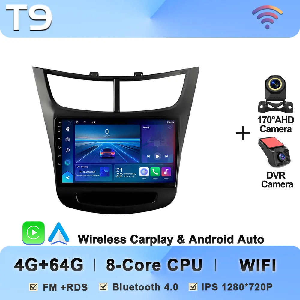 Car Radio Multimedia Player For Chevrolet Sail Aveo 2015 2016 2017 2018 2019 2020 2022 Android 15 Touch Screen GPS Carplay BT