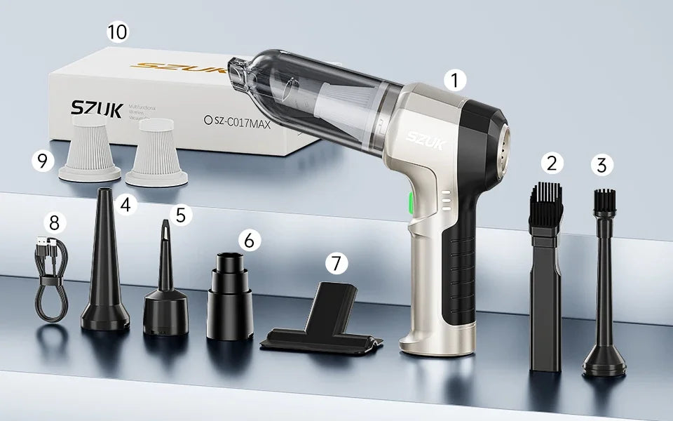 2025 SZUK Car Vacuum Cleaner 9998700PA Powerful Suction Mini Handheld Vacuum Cleaner Type-C Portable Vacuum Cleaner for Car Home