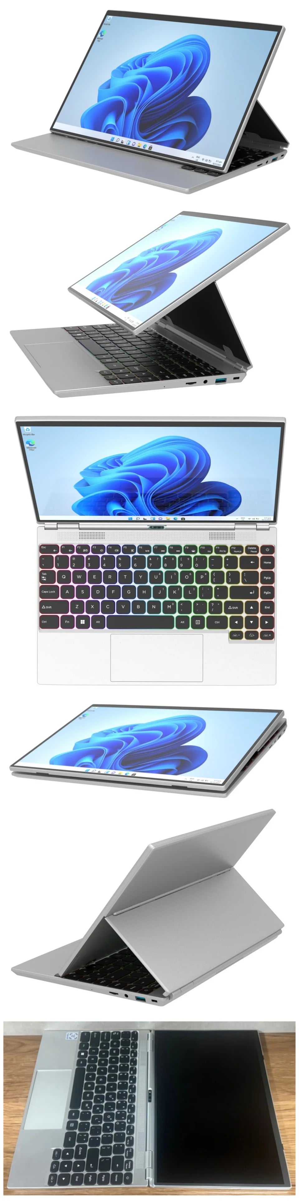 360° Rotating 14.0'' IPS Touch Screen 32G 128G-1T N95 Windows 11 Notebook 4 In 1 Business Office Slim LAPTOP facial recognition