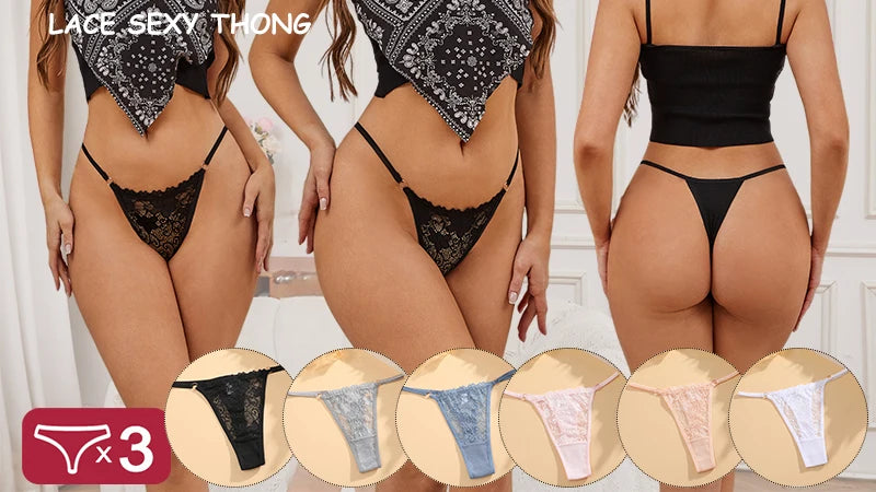 5Pcs/Set Sexy G-String Underwear Female T-back Intimates Lingerie Seamless Low Waist Underpants 10 Color Lady Bikini Panty XS-XL