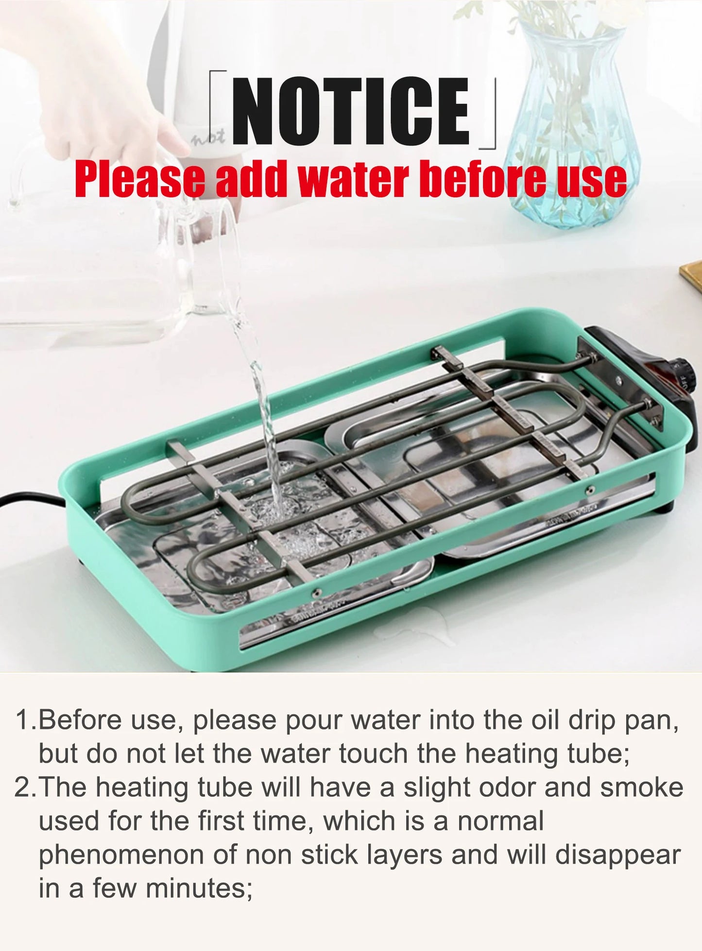 New stainless steel frying and grilling dual-purpose smokeless barbecue grill non-stick electric bakeware household high power