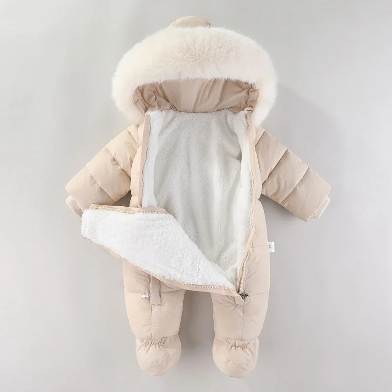 Baby ClothesChildren Clothing Boys and Girls Jumpsuits with Fleece and Cotton Jacket Outdoor Hugging Winter Cotton Clothe