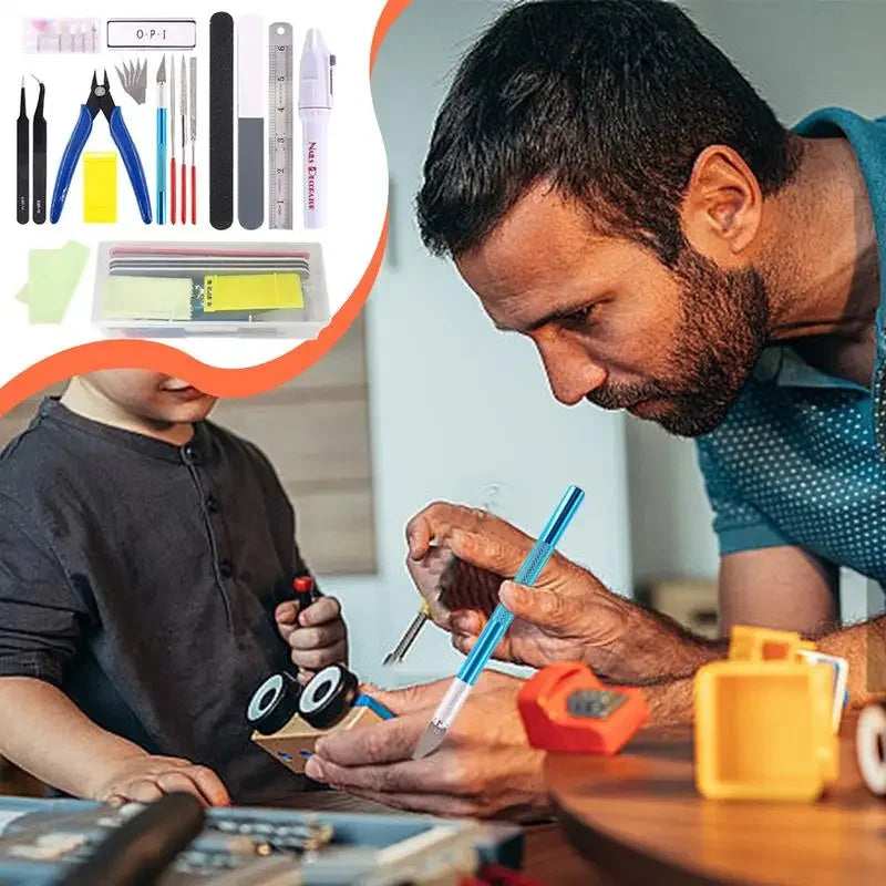 Model Tool Kit 9/24 Pieces Miniature Tools Model Kit Modeling Tools Model Kits With Box For Buildings Airplanes Cars Robots