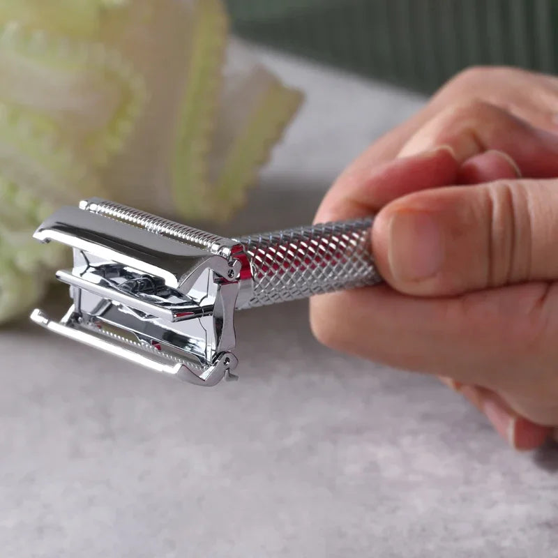 Yaqi Monarch Chrome Color Safety Razor 0.90mm Blade Gap 85MM Handle Length And 13.5MM Diameter For Mens Precise Shave Experience