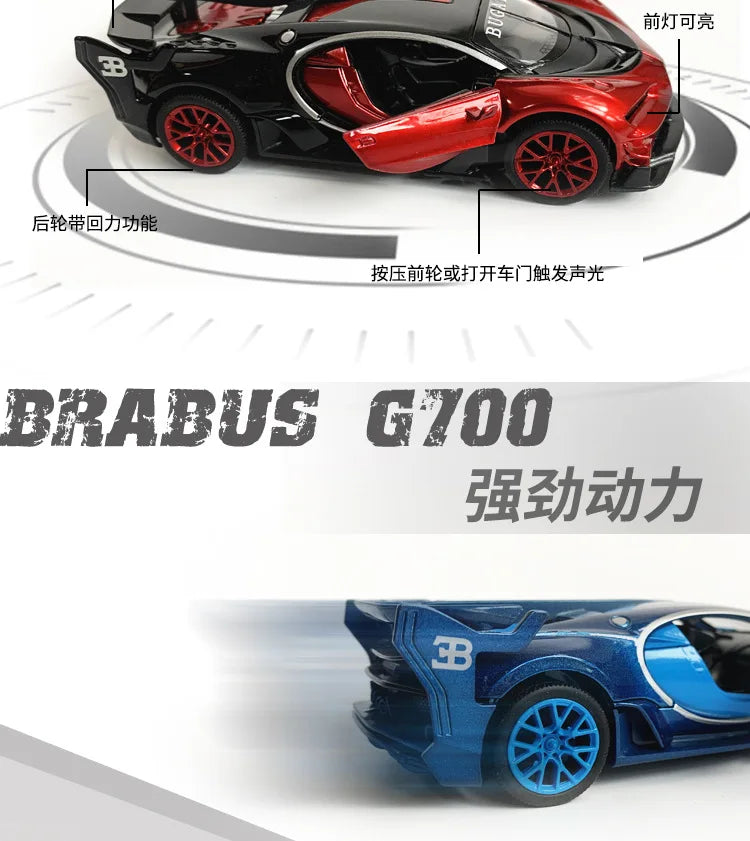 1：32 Bugatti Vision Gt Metal Alloy Car Model Diecast & Toy Vehicles Car Model High Simulation Miniature Scale Childrens Toy Gift