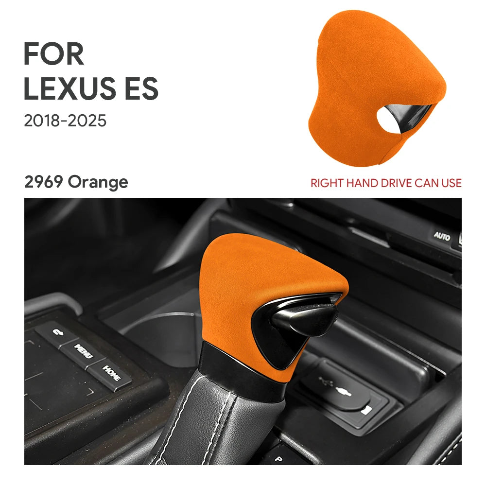 Top Suede Car Gear Knob Cover LHD RHD For Lexus ES ES200 ES250 ES300h ES350 2018-2023 2024 2025 for UX 2019-25 for LX 2022-25