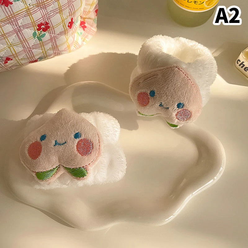 〔KaKa〕Cute Face Wash Hair Band Wrist Band Hand Wash Moisture-proof Sleeves Warm Wrist Guard Rinse Water Absorbent And Waterproof