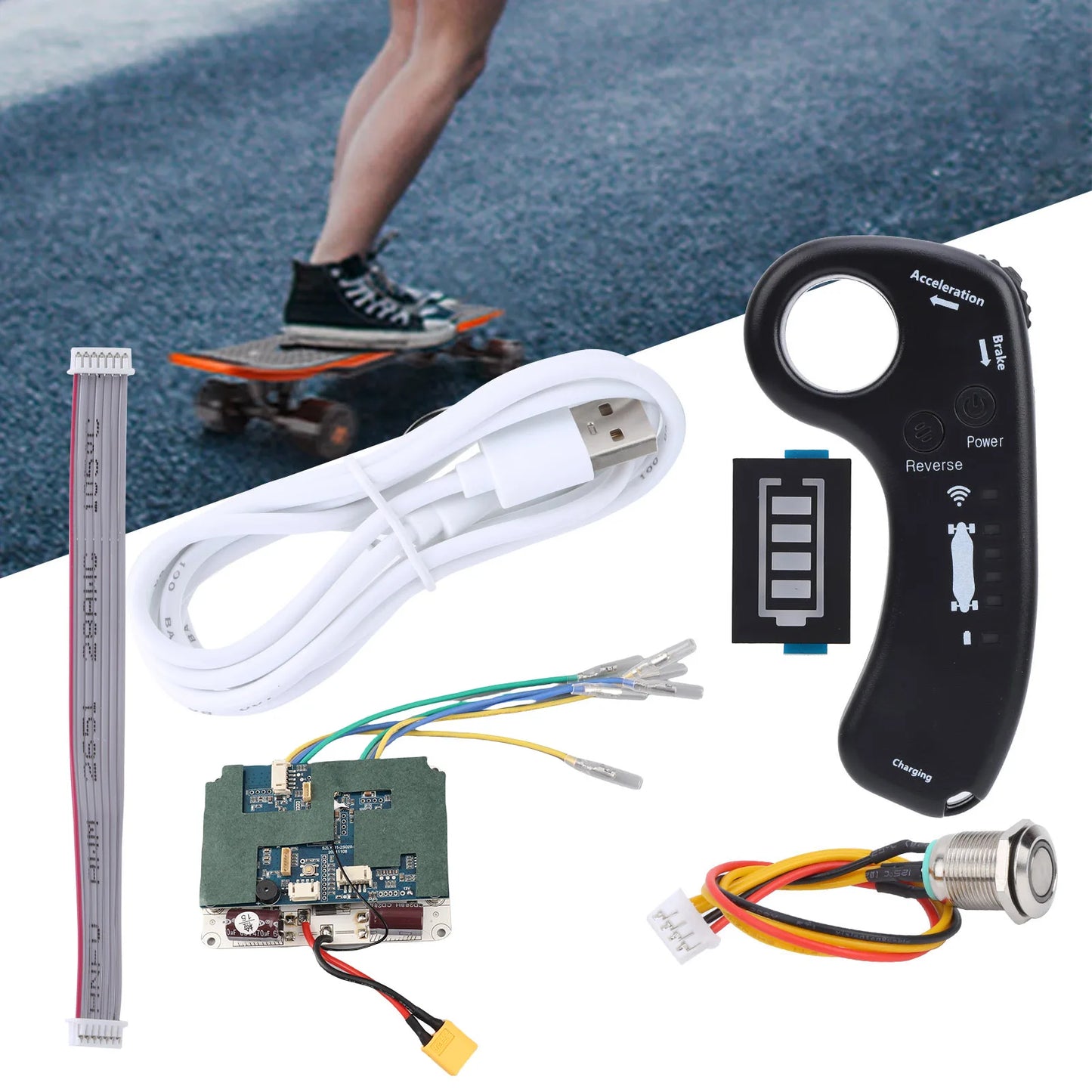 Electric Remote Control Scooter Controller Set Sinusoid Dual Drive Hub Motor Control Panel ESC Electric Scooter Accessories