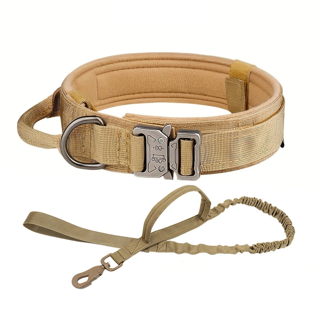 Pet Products Outdoor Tactical Dog Collar Metal Buckle Breathability Nylon Collar Medium and Large Dog Training Neck Collar Dog