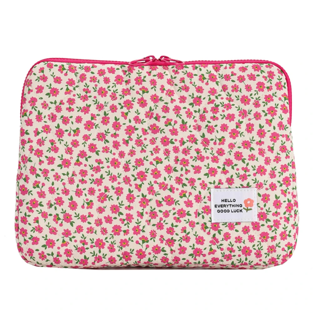 Flower Printed Laptop Sleeve Case Bag for Quilted Protective Laptop Case Computer Sleeve Clutches for 11-15 Inch Laptop Tablet