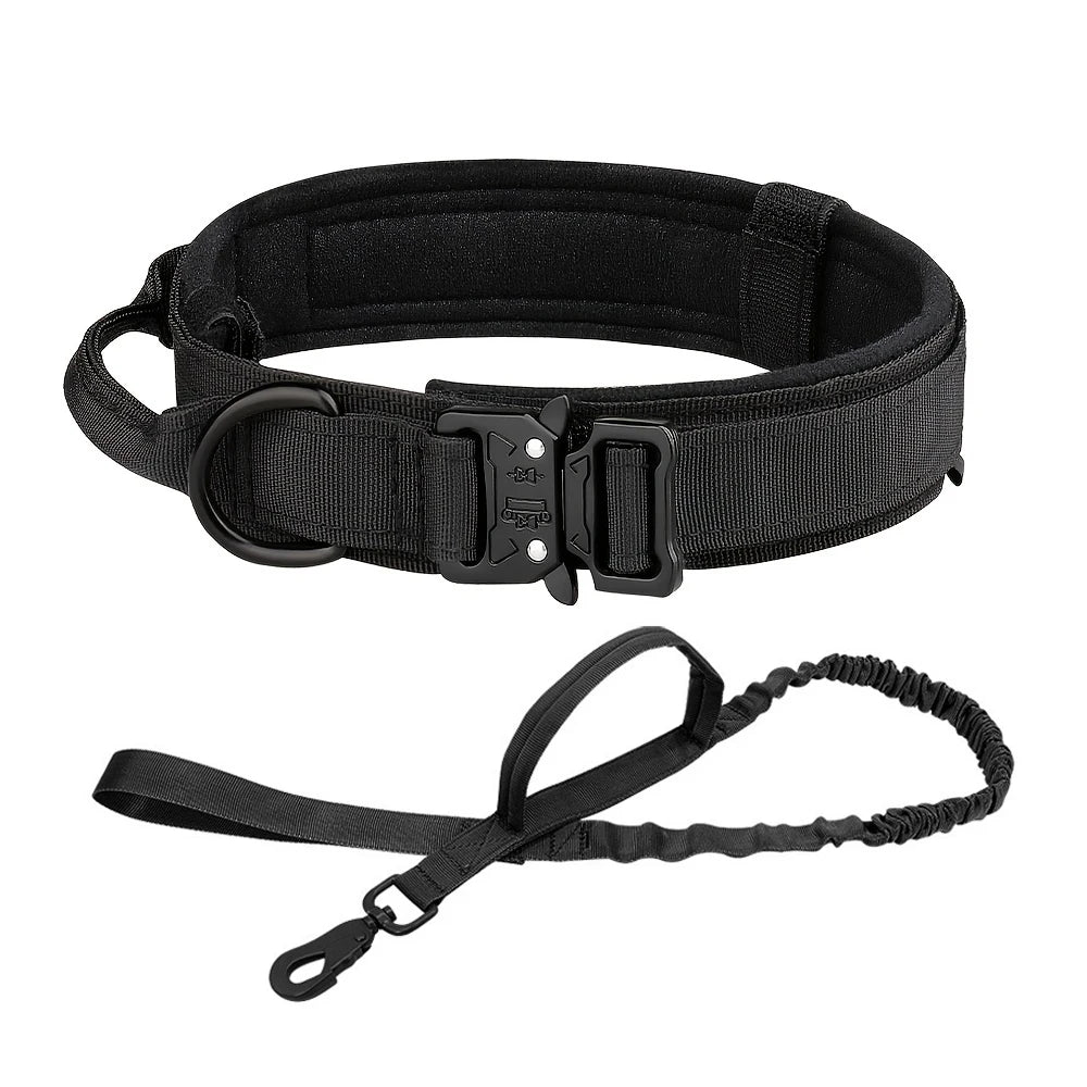 Pet Products Outdoor Tactical Dog Collar Metal Buckle Breathability Nylon Collar Medium and Large Dog Training Neck Collar Dog
