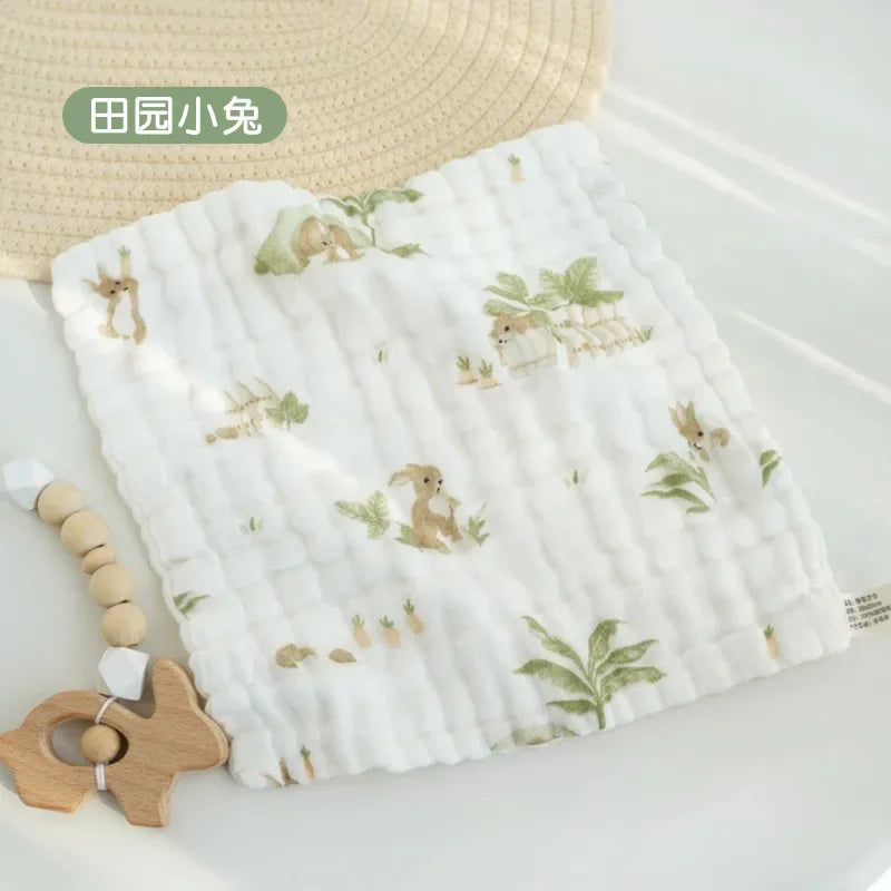 5pcs Cotton Muslin Baby Face Towels 6 Layer Gauze Square Burp Cloths Newborn Baby Hand Towel Soft Wash Handkerchief Baby Items