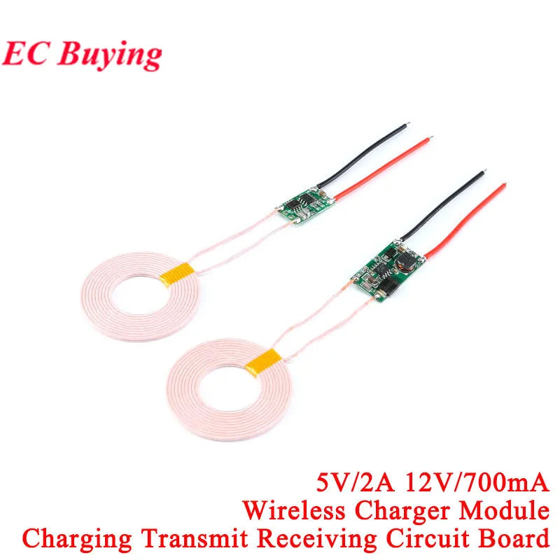 5V 1A/2A 12V/700mA Wireless Charger Power Supply Module Transmitter Receiver Terminal Circuit Board Charging DIY Phone XKT-412