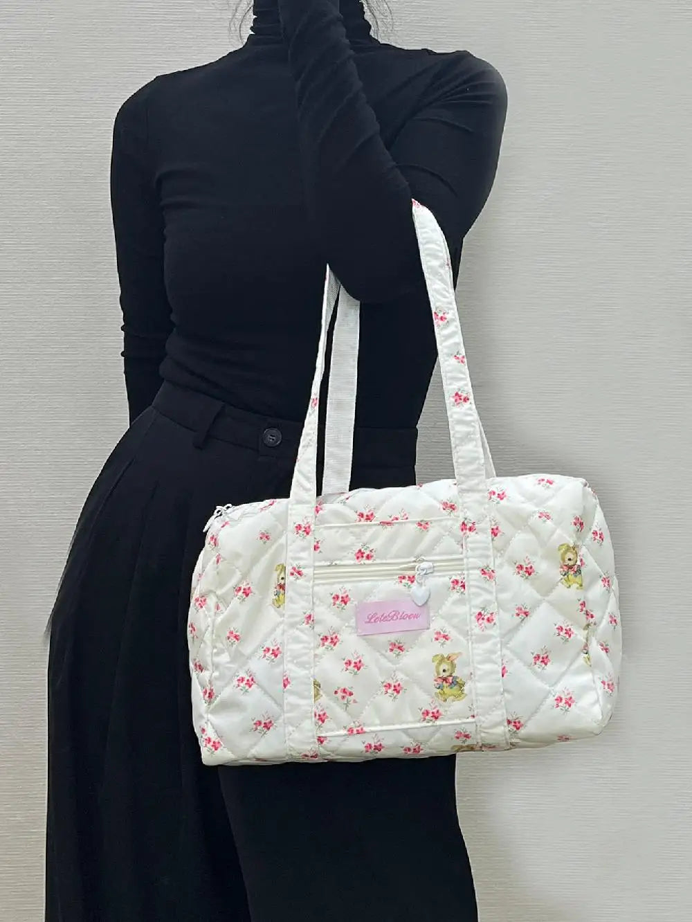 Korean Style Stroller Organizer Bags Flower Multi-pocket Floral Mummy Bag Portable Baby Care Storage Women Handbag Outdoor