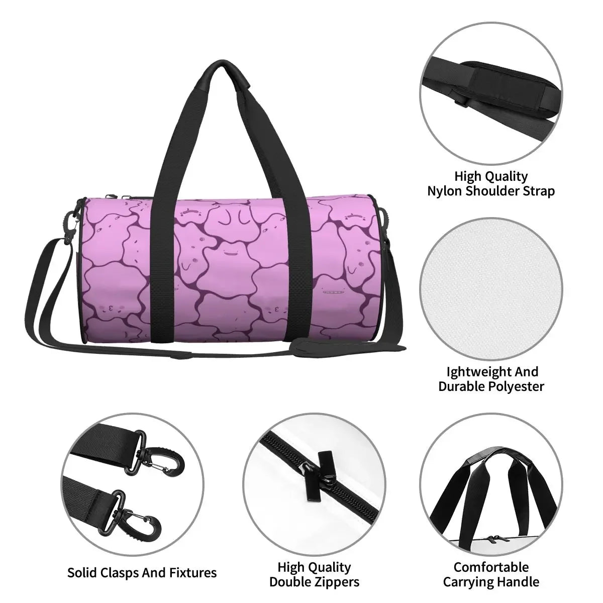 Ditto Pattern (no Shiny) Large Duffle Gym Bag Multi-Functional Duffle Travel Bags Handbags Fitness bag