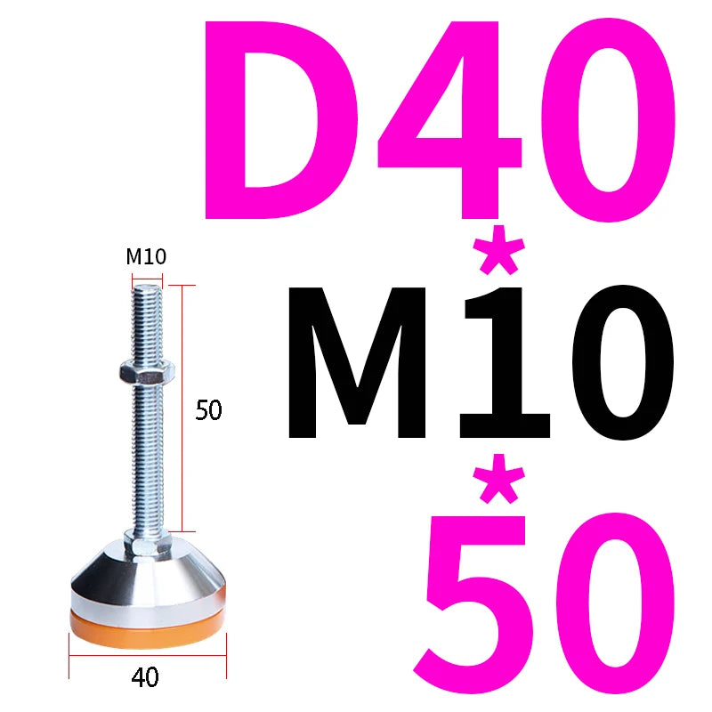 40 50 60 Heavy Metal Foot Cup/Fixed Foundation Screw/Adjustable Foot/Anti Slip Shock Absorber Support Foot M8 M10 M12 M14 M16