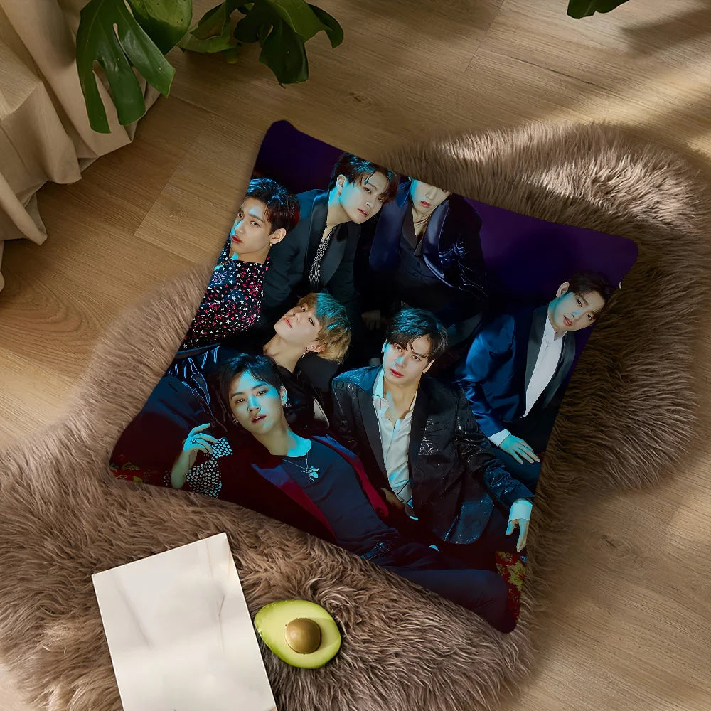 Boy Group G-GOT7-ES Band KPOP cushion cover Living Room Headboard Office Cushion Bedroom Cushion Sofa Nap Time Pillow Case