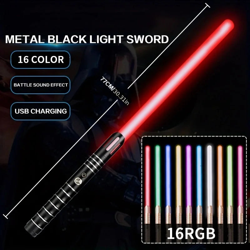 Upgraded Version Gravity Sensing Light Saber 2 In 1 15-color Metal Laser Sword Rechargeable Toy Party Glow Sword,Halloween And C