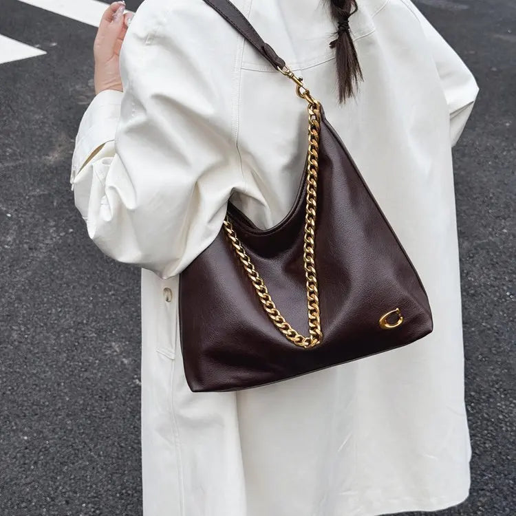 Luxury Brand Trendy Diaper Bag Stylish Leather Crossbody Handbag For Women Elegant Messenger Purse Minimalist Chic