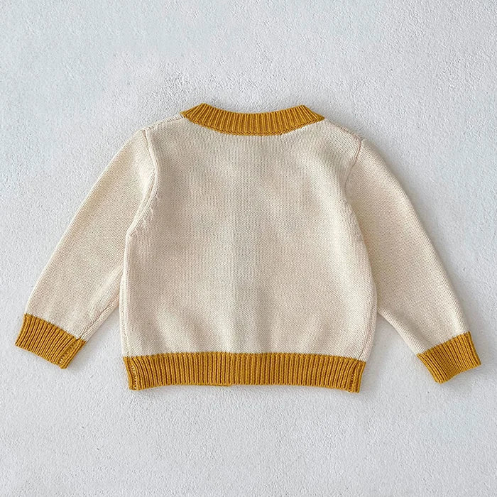 Autumn Winter Newborn Baby Girls Knitting Clothing Set Floral Embroidery Cardigan+Jumpsuit Infant Baby Knitted Clothes Suit