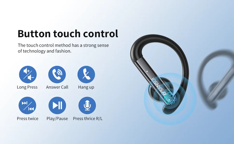 Sansui In-Ear OWS Bluetooth 5.4 Earphones Air Conduction Sports Wireless Headphone High Quality Bluetooth Headset with Smart app