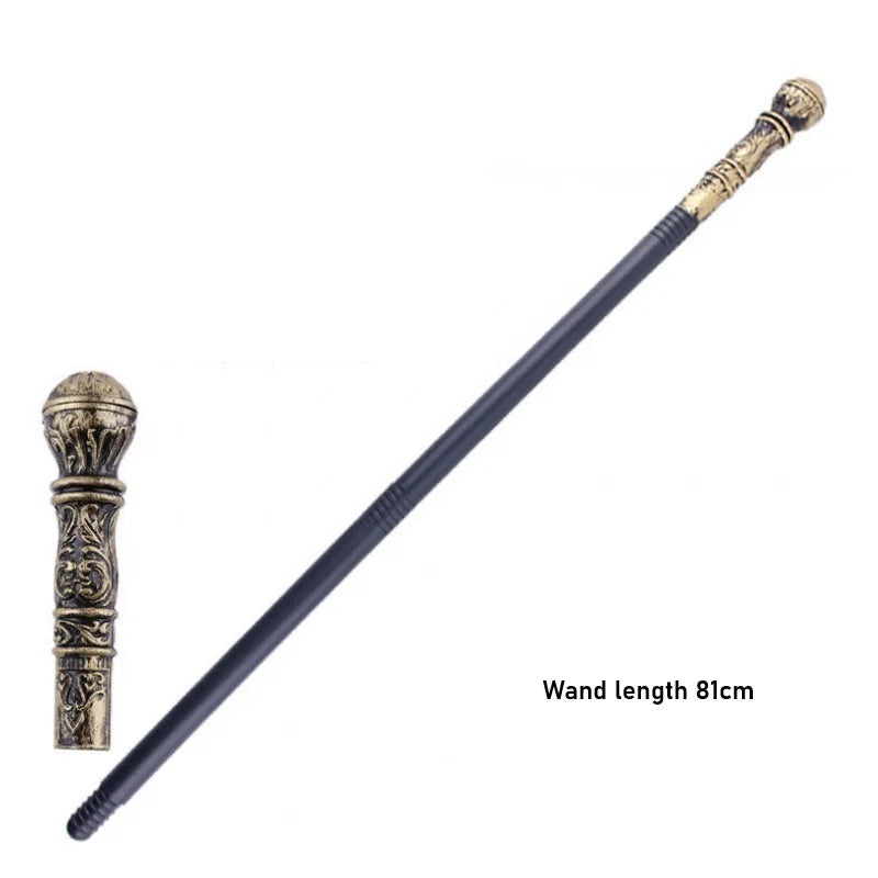 Halloween cosplay: a medieval stage performance costume with a split windbreaker, hat, and scepter for a palace banquet