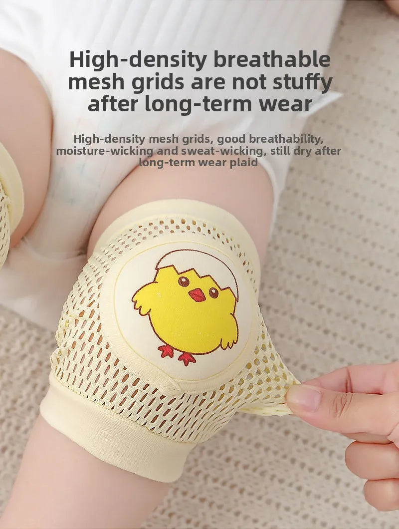 Baby Knee Pads 1 Pair - Thin Summer Crawling Protection, Anti-Fall Learning to Walk Gear for Infants & Toddlers