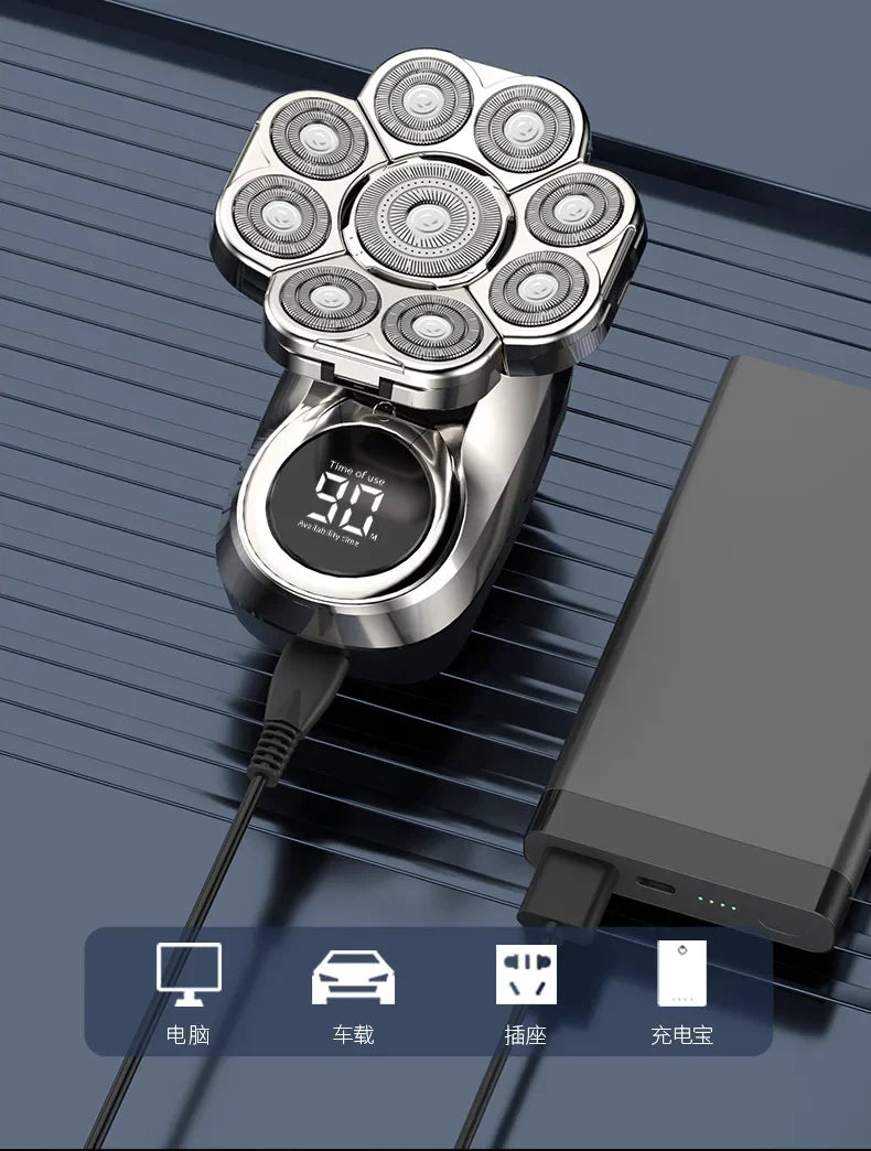 Five in one electric shaver shaver with full body water washing for long-lasting battery life LED intelligent display