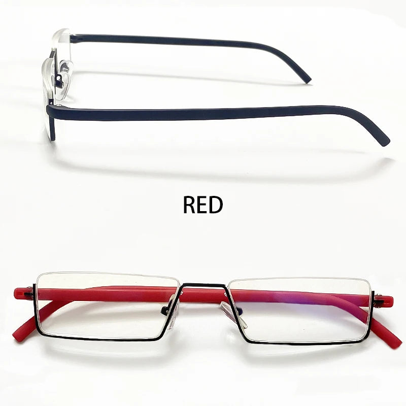 Metal Anti-Blue Light Reading Glasses Men Half Frame Prescription Eyeglasses Male Reading Glasses