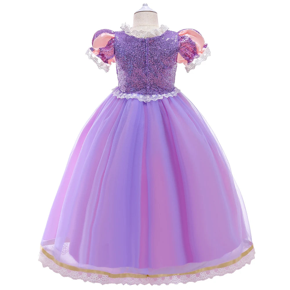 Rapunzel Halloween Costume for Girls Carnival Cosplay Kids Clothes Party Birthday Princess Dress Lace Wedding Christmas Costumes
