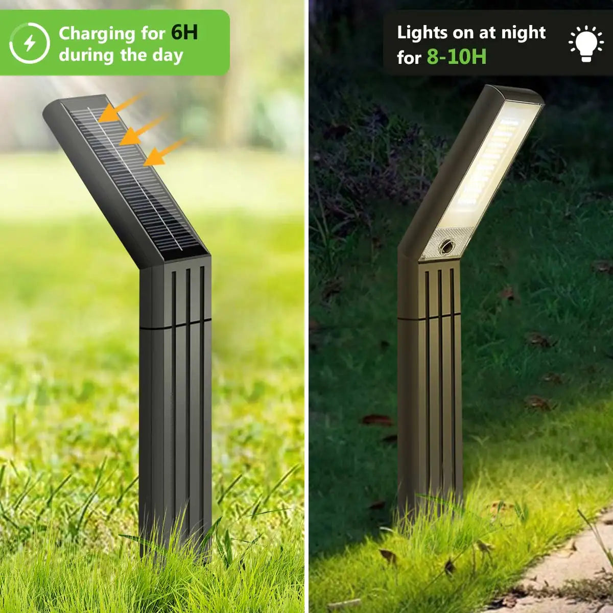 Solar Pathway Lights Outdoor Super Bright Outdoor Solar Lights with Warm White and White Light Waterproof Solar Garden Light
