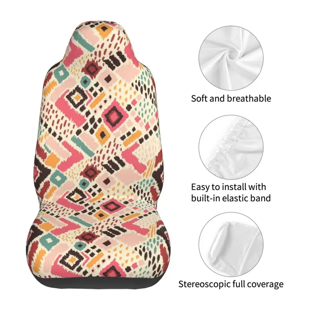 Boho Aztec Universal Car Seat Cover Four Seasons Women Ethnic Persian Tribal Car Seat Cushion Fabric Hunting