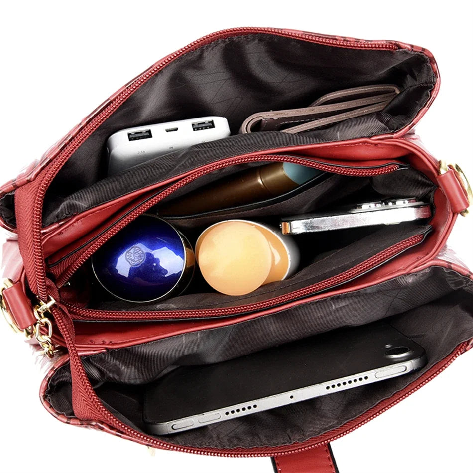3 Layers Women 2024 Luxury Handbags Women Bags Designer Casual Shoulder Bags High Quality Leather Crossbody Bags for Female
