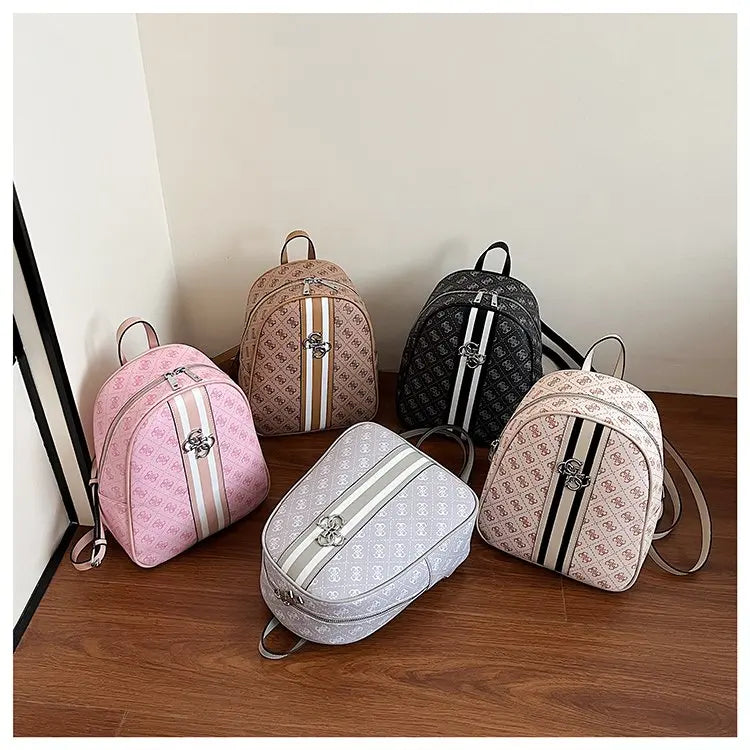 Luxury large capacity outdoor travel handbag, modern trendy women's backpack, classic design zipper shoulder bag