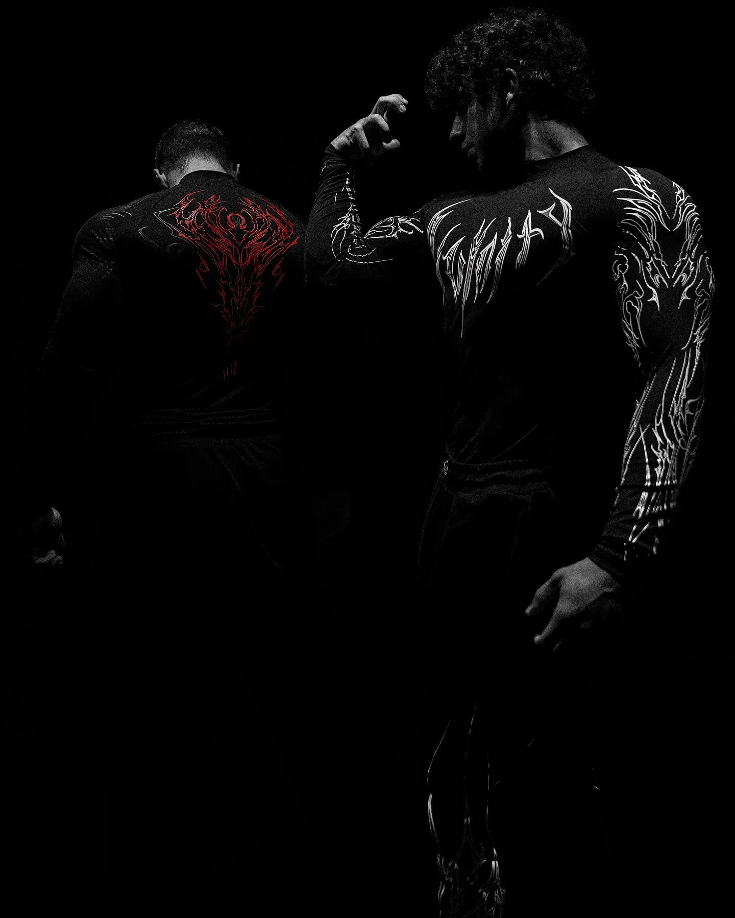 Men's High-neck Printed Tight-fitting Clothes For Fitness Training Quick-drying Clothes Elastic And Breathable For Exercise